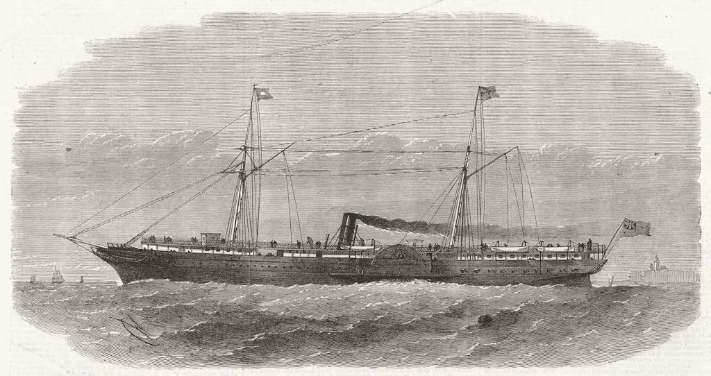PACIFIC. Steam navigation company's new Iron mail Ship Quito 1864 old print